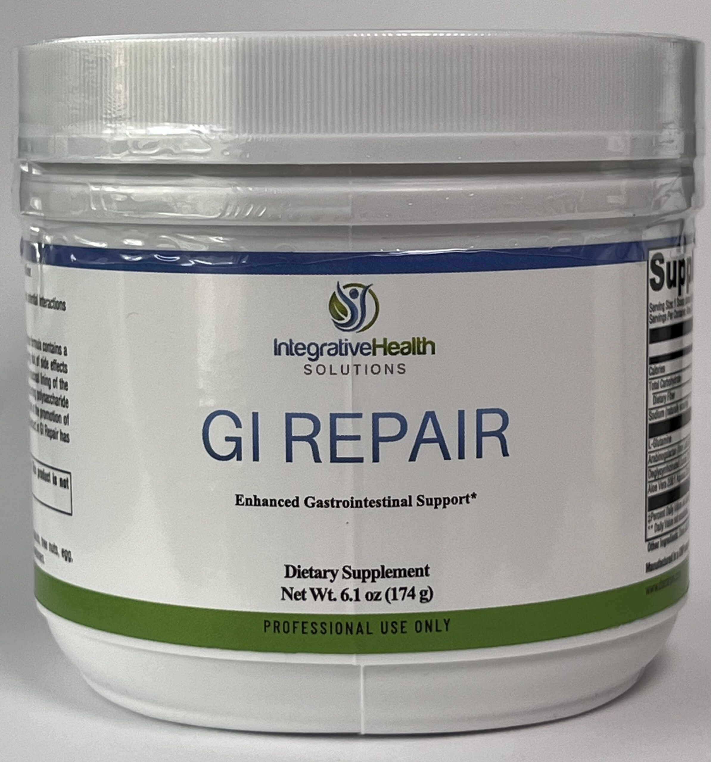 A jar of gi repair is shown.