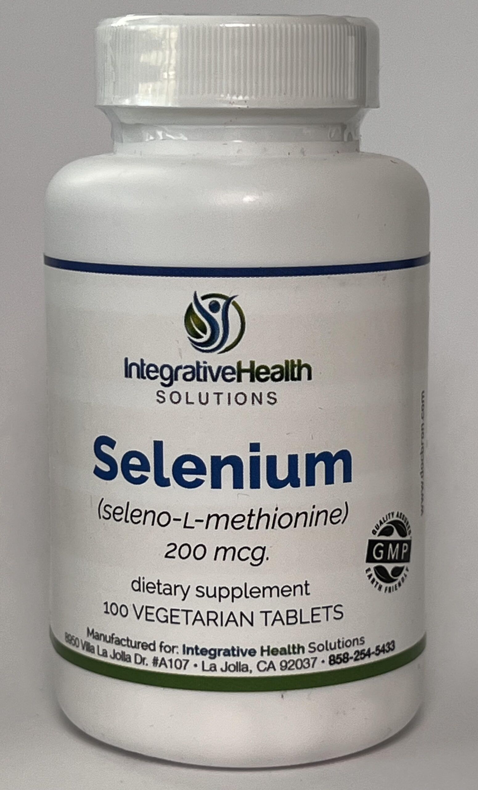 A bottle of selenium tablets is shown.