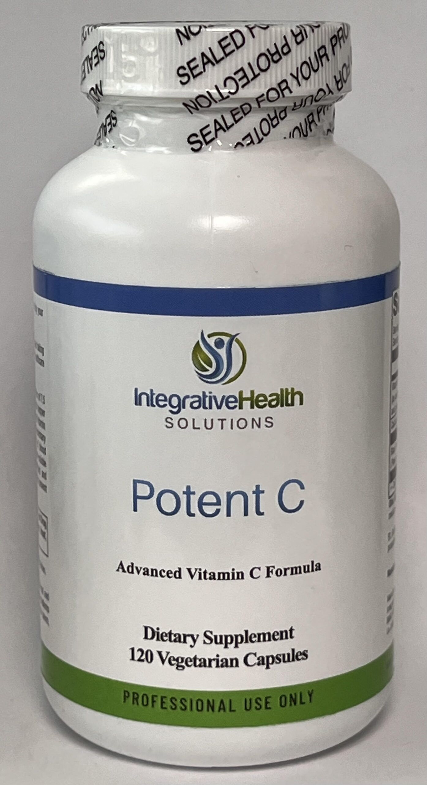 A bottle of potent c is shown.