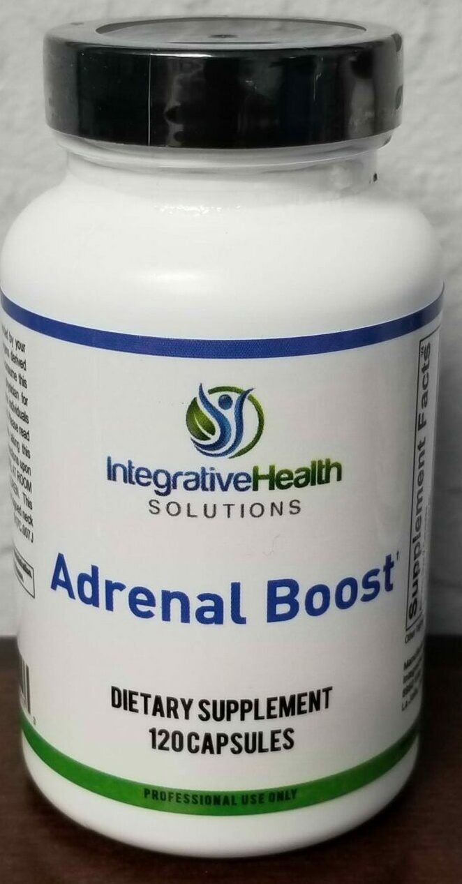 A bottle of adrenal boost supplement