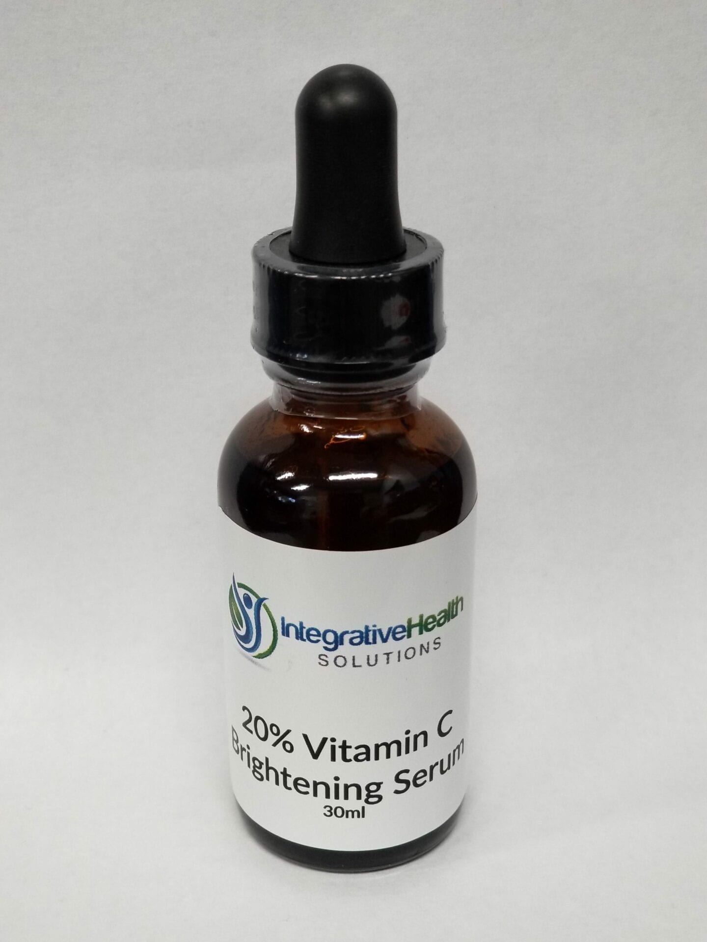 A bottle of vitamin c serum is shown.